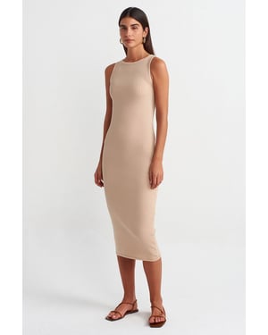Mouwloze Bodycon Midi Jurk