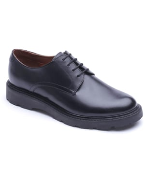 Base London Vector Leather Men's Black Lace-Up Shoes