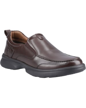 Hush Puppies Harold Leer Heren Bruine Slim Fit Instappers