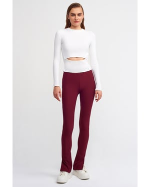 Hoge taille flare leggings met uitsnijding