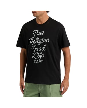 True Religion Mens T Shirts Crew Neck Short Sleeve Summer Casual Cotton Soft Tee