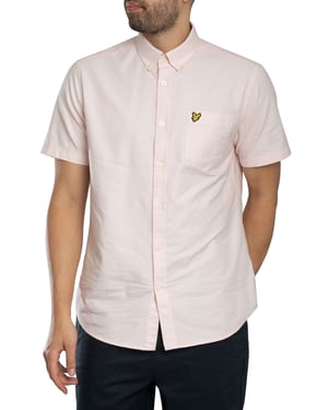 Lyle & Scott Oxford-Shirt Met Korte Mouwen, Roze