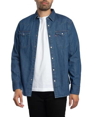 Levi's Barstow Western-Shirt, Blauw