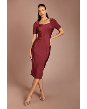 Short Sleeve Bandage Midi Dress