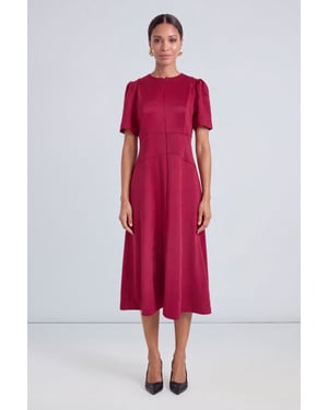 Seam Detail Zip Front Midi Dress
