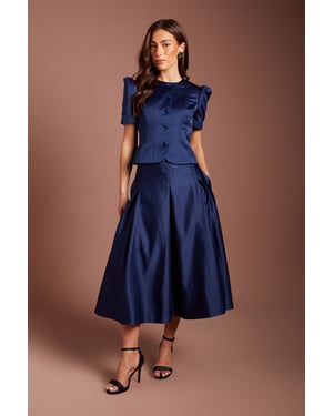 Short Sleeve Button Through Fitted Jacket