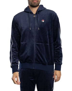Fila Italo Velour Zip Hoodie, Blauw