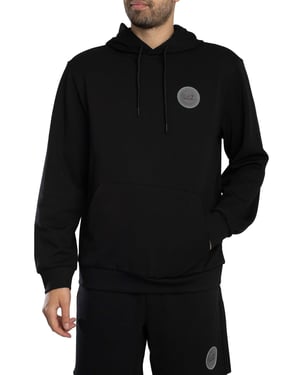 EA7 Pullover Hoodie Met Logopatch, Zwart