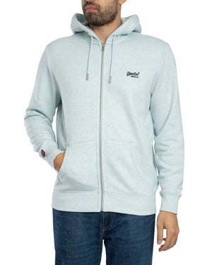 Superdry Essentiële Hoodie Met Logorits, Grijs