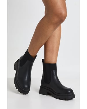 Cleated Sole Chelsea Boots