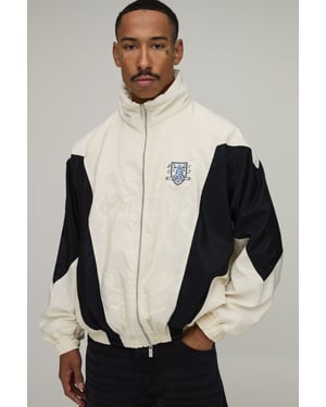 Oversized Funnel Neck Circa 98 Crest Colour Block Track Jacket
