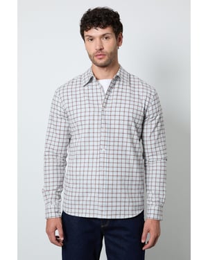 Brown Country Check Long Sleeve Shirt