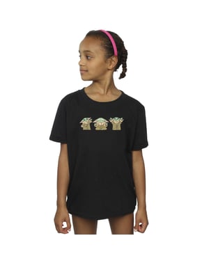 Star Wars Meisjes The Mandalorian Grogu Poses Katoenen T-Shirt (Zwart)