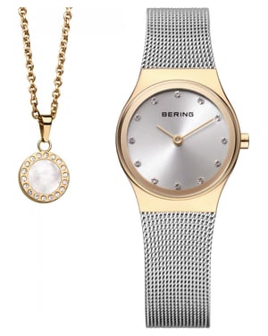 Bering Time 12924-001G Ladies Classic Watch and Necklace Gift Set