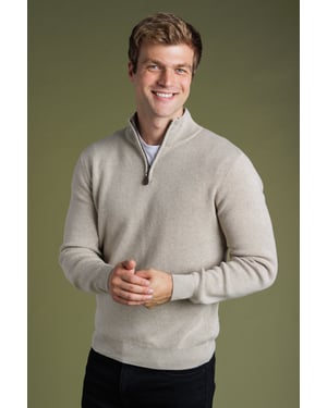 Stone Zip Neck Jumper