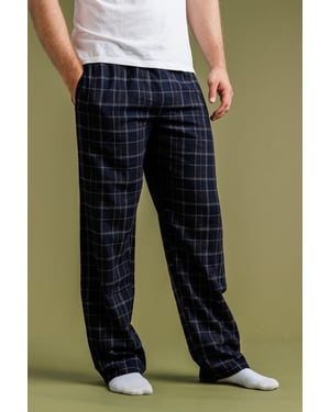 Blue Check Flannel Pyjama Trousers