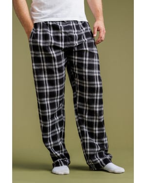 Black Check Flannel Pyjama Trousers