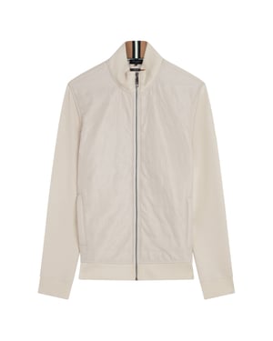 Ted Baker Entil Regular Fit Quilted Funnel Cream Jacket