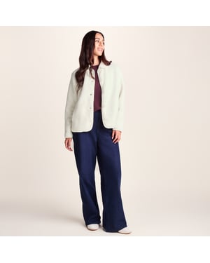 Chantal Womens Warm Sherpa Shacket - Vanilla