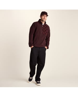 Barker Mens Midweight Microfleece Half Zip Pullover - Deep Brown
