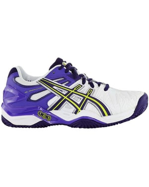 Asics Gel-Resolution 5 Clay Womens White/Purple Tennis Trainers
