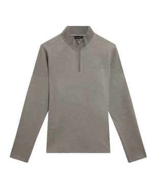 Ted Baker Crabtre Honungskaka Trim Mid Grey Halvdraget Tröja