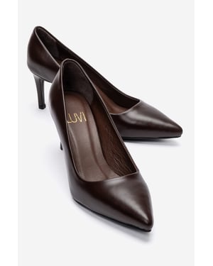 Clyde Leren Stiletto Spitse Neus Pump