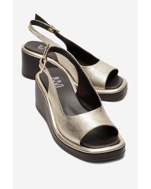 Orlena Läder Platform Kilklack Sandal