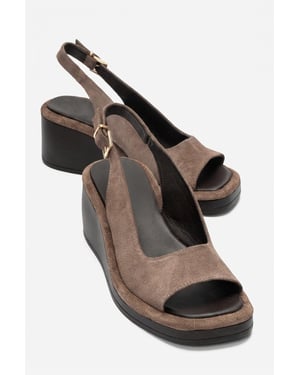 Orlena Läder Platform Kilklack Sandal