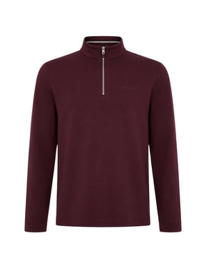 Ted Baker Actosj Branded Quarter Zip Maroon Sweater
