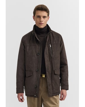 Bugatti Herren Jas Premium Suede met opstaande kraag