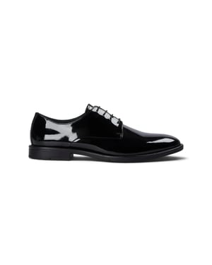 Paul Andrew herenschoenen van zwart lakleer, effen derby - Beaumont