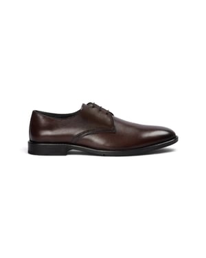 Paul Andrew Heren Klassieke Bruine Derby Schoenen met Gladde Neus - Henley