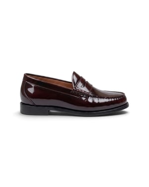 Paul Andrew heren penny loafers van bordeauxrood lakleer - Joseph