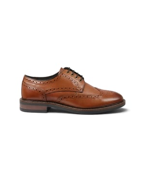 John White Herr Bruna Läder Wingtip Brogue Snörskor-Stokes