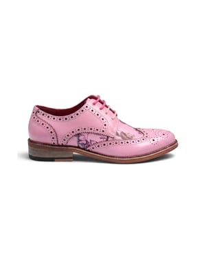 Justin Reess Roze Gebloemde Brogues Brogues Heren - Wolf