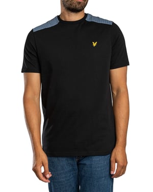 Lyle & Scott T-Shirt Met Ruitjespatroon, Zwart