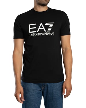 EA7 Slim T-Shirt Met Logo-Opdruk, Zwart