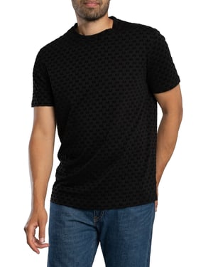 Armani Exchange T-Shirt Met Merkpatroon, Zwart