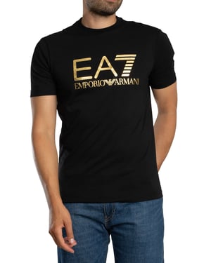 EA7 Slim T-Shirt Met Logo-Opdruk, Zwart