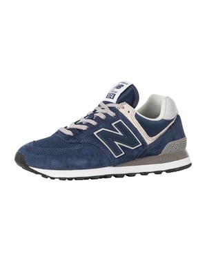 New Balance 574 Suede Trainers, Blauw