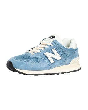 New Balance 574 Suede Trainers, Blauw