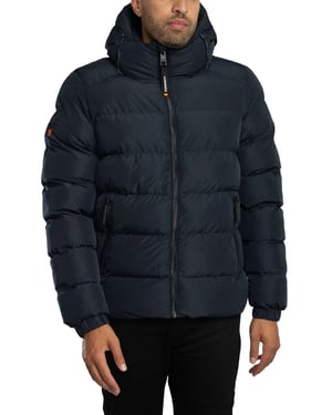 Superdry Sport Puffer Jack Met Capuchon, Blauw