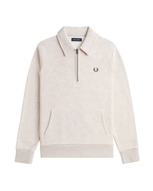 Fred Perry Half Zip Porridge Marl Pullover Sweater