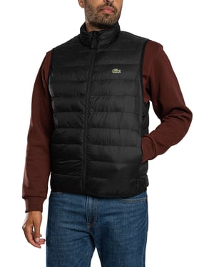 Lacoste Lichtgewicht Gewatteerd Vest, Zwart