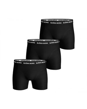 Björn Borg Onderbroeken 3-Pack Boxers Solids Zwart Zwart