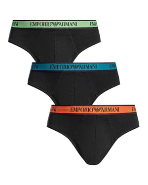 Emporio Armani Katoenen Stretchlegging Met 3 Pakjes, Zwart