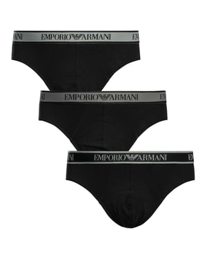 Emporio Armani 3-Paks Briefs, Zwart