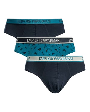 Emporio Armani Katoenen Stretchlegging Met 3 Pakjes, Blauw