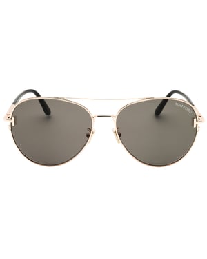 Tom Ford Shiny Rose Gold Smoke Lensed Sunglasses
